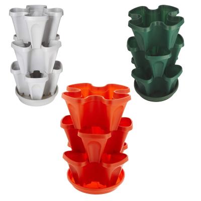 China American style 3 layer stackable planting pots indoor and outdoor watering rows from top to bottom smart planting pots for sale