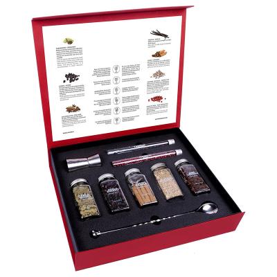 China Glass Juniper And Tonic Botanicals Premium Cocktail Gift Set And Spices With Spoon Dispenser Seasoning Kit for sale