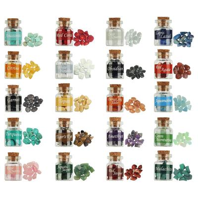 China 20 Pack Mini Glass Crystals For Witchcraft Crystal Chips Spell Jars Set Tumbled Stones For Chakra Healing Witch Substance Gift for sale