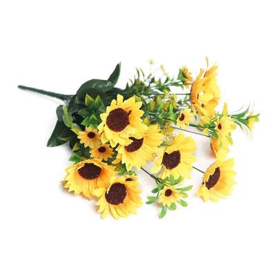 China Beautiful flower artificial flower hotel decoration home decor colorful simulation flower silk flower sunflower ball for sale