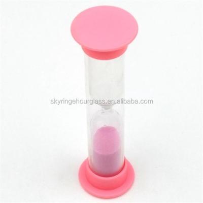 China Plastic cap+glass+color sand new product ideas 2018 plastic clock sand glass toy hot timers for sale