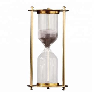 China Metal+Glass+Glass Beads Sand Timer Sand Timer Hourglass Custom Metal Hour Sand Timer for sale