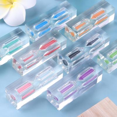 China Board Game 1 Timer Acrylic Transparent Kid's Contemporary Wholesale Tea Sand Gifts 2 3 5 Minute Resinous Acrylic Hourglasses for sale