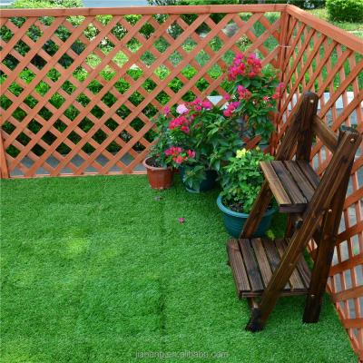 China Garden Interlocking Artificial Grass Tiles Artificial Turf Tile With PE Base for sale