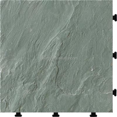 China Natural Slate Floor Non Slip Slate Stone Deck Tile Interlocking Garden Landscape for sale