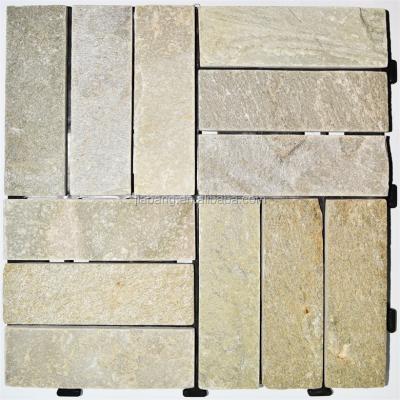 China Interlocking Deck Tile Natural Stone Garden Building Material Slate Floor Garden Landscape for sale