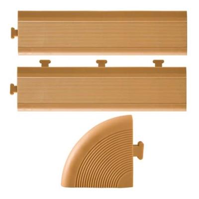 China Exterior Plastic Deck Tile Accessory Exterior Corner Snap On Side Edge Tile Trim for sale