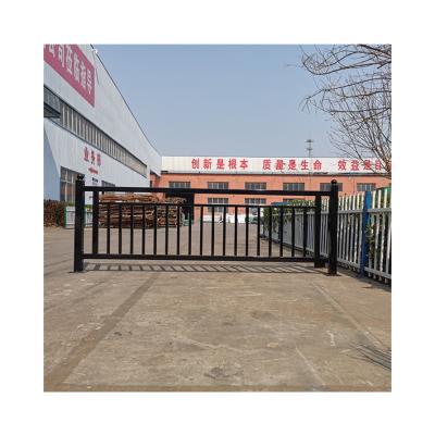 中国 Easily Assembled Black Vinyl Powder Coated Ornamental Steel Barrier Pipe Fence Factory Price 販売のため