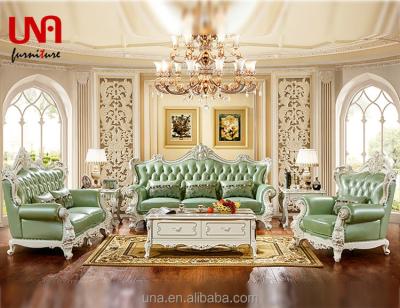 China Other Sofa Sets Foshan Modern Style Royal European Luxury Living Room Furniture Solid Wood Sofas Leather Set for sale