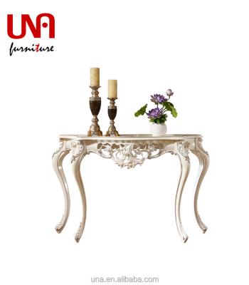 China Luxury Pearl White Console Table European Entry Living Room Side Table for sale