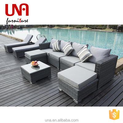 China Modern Wicker Side Chair Sectional Sofa For Pool Living Room Sofa Bed Outdoor Patio Wicker Sun Rattan for sale