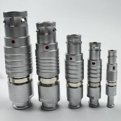 China Mixed Metal Plastic Circular Electrical Connectors 4 Pin Push Pull For Wire Jointing for sale