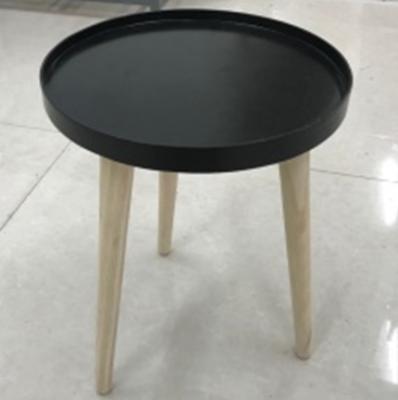 China Easy to clean round bottom wooden coffee table and side table with legs for sale