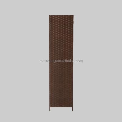 China Folding Wood Chip Board Room Dividers 3 Hand Woven Commercial Partitions for sale