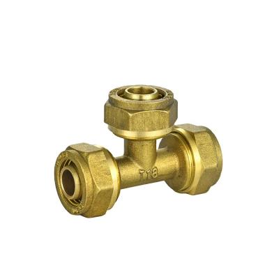 China Customization PEX Fittings 57-3 IFAN Color Yellow Brass TEE Elbow Normal Brass for sale