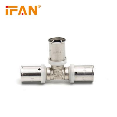 China 57-3 Brass Ifan 16mm - 32mm Plumbings Tee Fitting PEX Connection PEX Pipe Fittings Brass Tee for sale