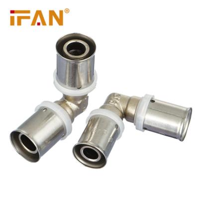 China Pipe Lines Connect IFAN PEX Manufacturer Al PEX Fittings Brass Elbow White Color 16 - 32mm PEX Brass Fittings for sale