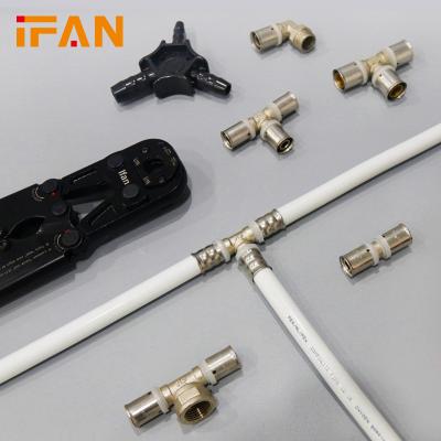 China Pipe Lines Connect IFAN Manufacturer PEX Fittings Brass Press Fitting 16 - 32mm White Color PEX Fittings Brass for sale