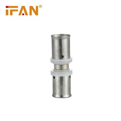 China IFAN 57-3 Brass PEX Fittings 16mm - 32mm Silver PEX Pipe Press Fittings for sale