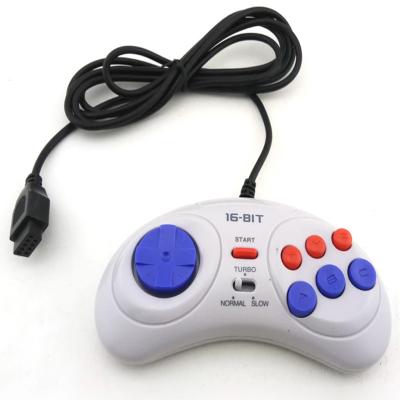 China Classic VIBRATION MOTOR 2pcs 16 Bit Game Cable Controller For SEGAs Genesis 6 Button Gamepad For SEGAs Mega Drive Mode Fast Slow for sale