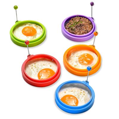 China Viable Hot Selling Health Food Grade Materials Design Non-Stick Round Professional Fried Egg Omelet Mold Egg Ring Set for sale