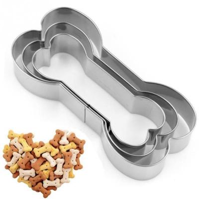 China Viable Wholesale Multi-size Utensils Dog Bone Shape Stainless Steel Biscuit Baking Mold for sale