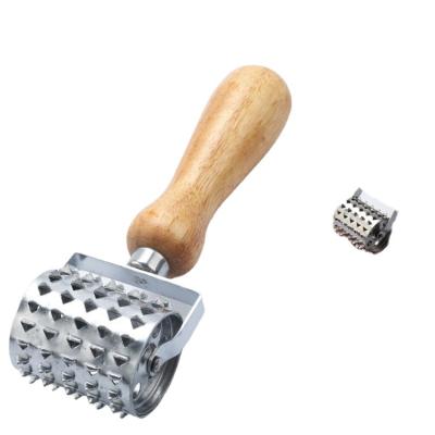 China New Style Stainless Steel Handle Multifunctional Wooden Handle Steak Meat Rolling Tenderizer Viable Wholesale Meat Tenderizer for sale