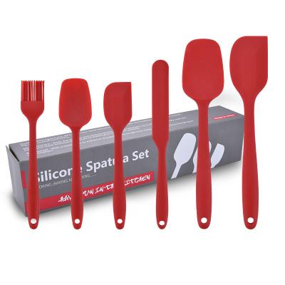 China 6 Pcs Silicone Tool Kit Silicone Kitchen Cookware Wholesale High Quality Viable Baking Cookware Set Cream Spatula Set for sale