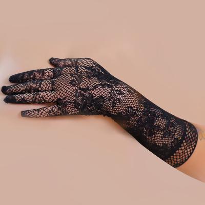 China ELBOW China Manufacturer Cheap Red Color Women Sexy Lingerie Finger Lace Wedding Long Gloves for sale