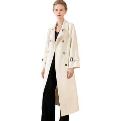 China Breathable Double Breasted Anorak Medium Length Autumn Fashion Elegant Women's Cashmere Overcoats Double Wool Women Face Coats 2021 for sale