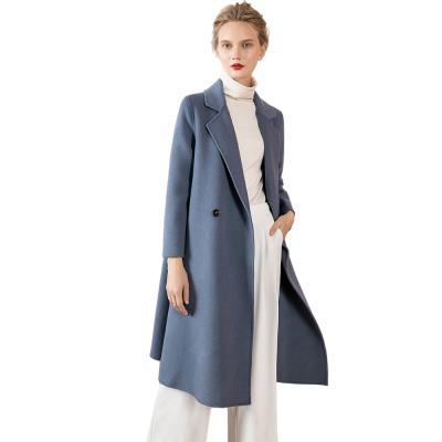 China Latest Winter Fashion Style Ladies Long Mid Autumn Winter Fashion Plain Breathable Cashmere Long Coat Double Sided Dyed Coat Woolen Woman for sale