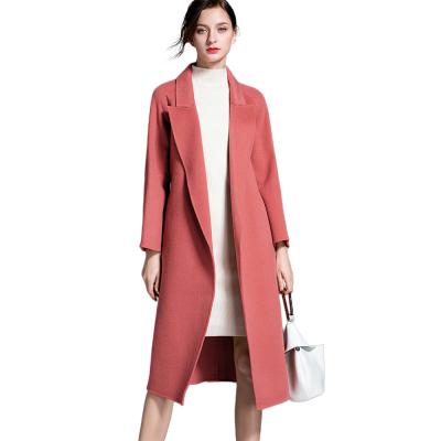 China Breathable Warm Sale Winter Clothes Ladies Fashion Loose Lapel Cashmere Wool Long Coat Woman Warm Wool Coat Jackets OEM for sale