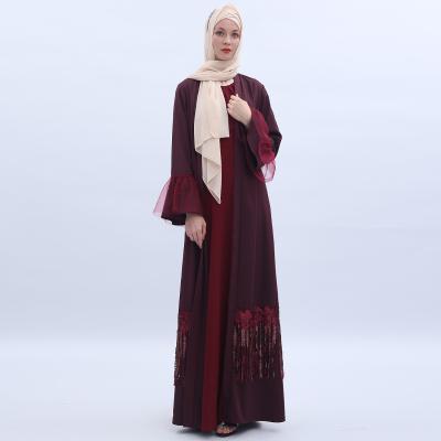 China Breathable Fringe Sequins Loose Long Dresses Lslamic Maxi Dress Outside Women Turkish Muslim Clothing Abaya for sale