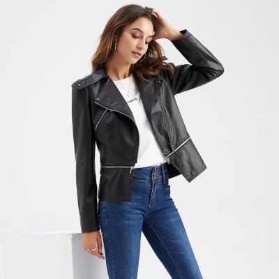 China 2021 Fashionable Jacket Ladies Waterproof Women's Leisure Leather Jacket With Removable Edge Motorcycle Jacket Coat for sale