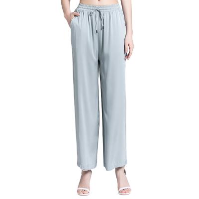 China Anti-pilling Carefully Selected Materials Pure Silk Wide-legged Pants In Summer Straight Pants For Women for sale