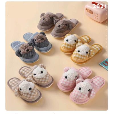 China 2022 Fashion Trend New Arrival Plush Dog Feature Animal Fur Slippers for sale