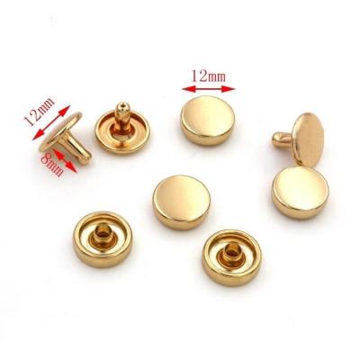 China High Quality Flat Head Rivet Copper Metal Double Layer Accessories Bag Metal Brass Rivet For Handbag Belt Bag for sale