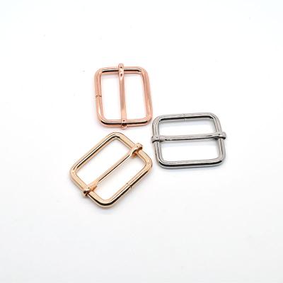 China High Quality Eco-friendly Bag Accessories Square Metal Adjust Tri Belt Ring Purse Parts Slip Slider Buckles for sale