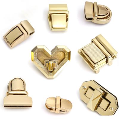 China Eco-friendly Decoration Hardware Accessories Bag Metal Bag Zinc Alloy Copper Brass Turn Lock For Handbag for sale