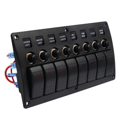 China ABS/PC Waterproof 8 Strip LED Rocker Switch Panel For Marine Boat Car RV Truck for sale