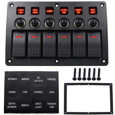 China 6 Gang 12V Rocker Switch Panel LT-CB6 for sale