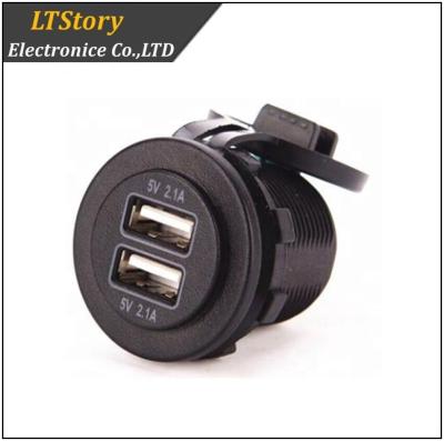 China USB Panel Outlet 12V Dual USB Charger Power Adapter Outlet for sale