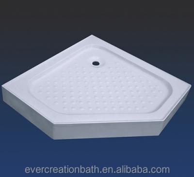 China Fan Shape Clean Fiberglass Acrylic Cheap Shower Tray For Base for sale