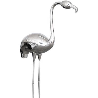 China China Stainless Steel Good Flamingo Animal Mirror Art Decoration for sale