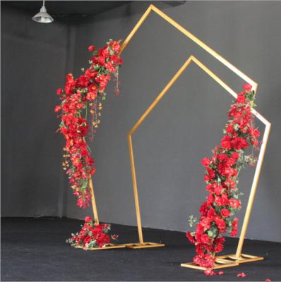 China Custom Moden Hot Selling Gold Flower Stand Wedding Flower Wall Rack for sale