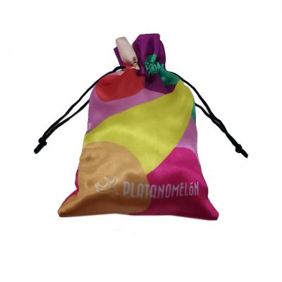 China Drawsting Digital Full Printing Small Silk Instruments Packaging Bags Satin Drawstring Bracelets Bags for sale