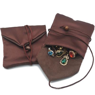 China Brown Envelope Antique Series Velvet Envelope Jewelry Pouch Storage Bag for sale