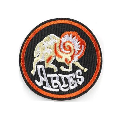 China Viable Wholesale Embroidered Patch Cloth Sticker Cloth Sticker Cartoon Constellation Adhesive Patch Clothes Embroidered Badge for sale