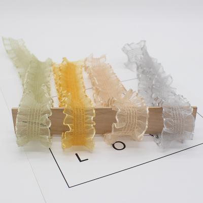 China Viable Color 30mm Organza Elastic Stain Banddiydecorative Nylon Elastic Lace Band for sale