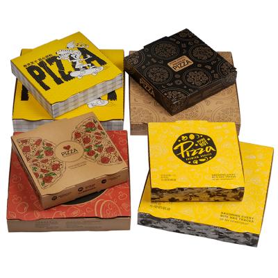 China High quality cheap custom logo delivery portable reusable corrugated pizza box materials Y60 7/9/12 inch China rectangle pizza box for sale